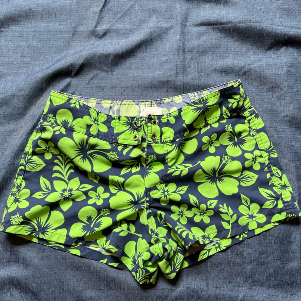 Green Tropical Floral Swim Shorts